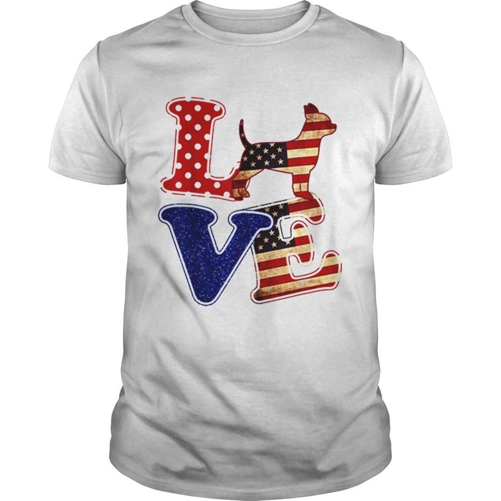 Best Chihuahua American Flag Patriotic Dog Shirt 