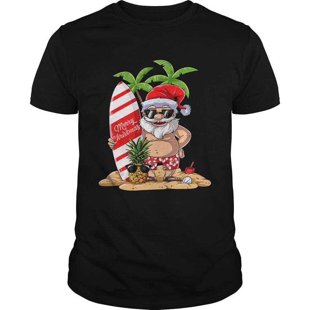 High Quality Christmas In July Santa Hawaiian Surfing T Shirt 