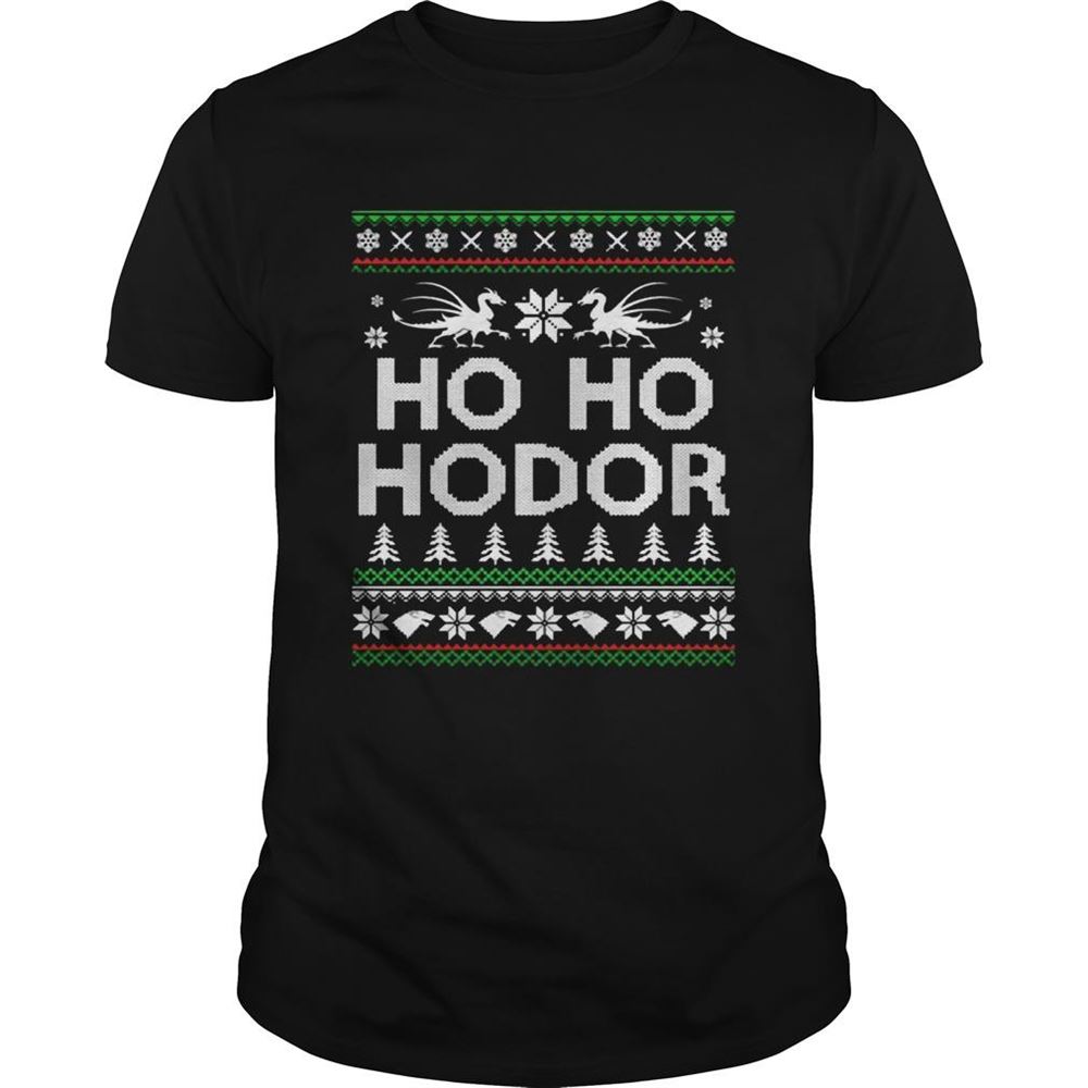Interesting Game Of Throne Ho Ho Hodor Christmas Hoodie T Shirt 