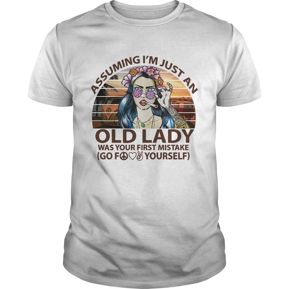 Promotions Girl Tattoos Assuming Im Just An Old Lady Was Your First Mistake Go Fuck Yourself Shirt 