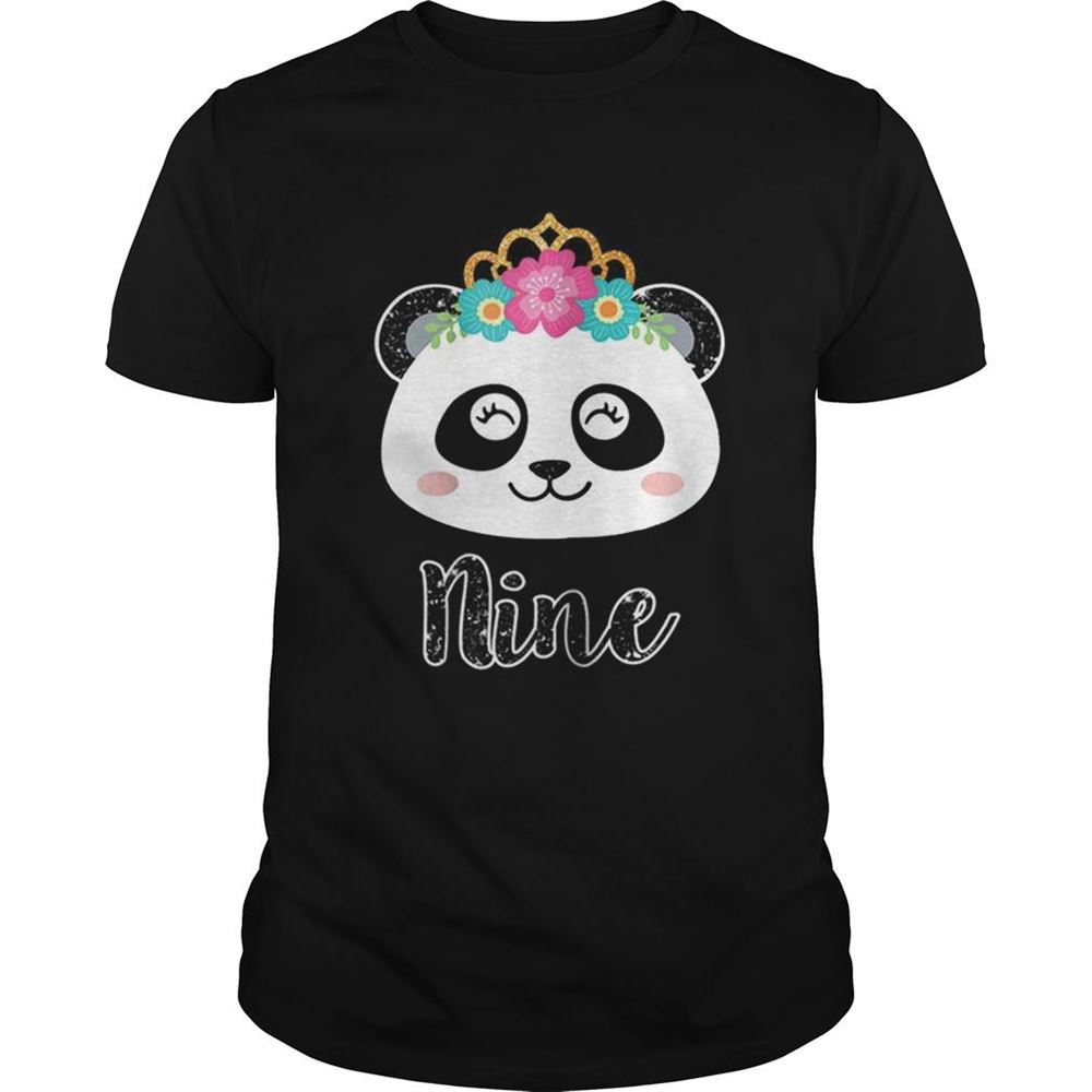 Best Girls 9th Birthday Outfit Panda Ninth Birthday Shirt 