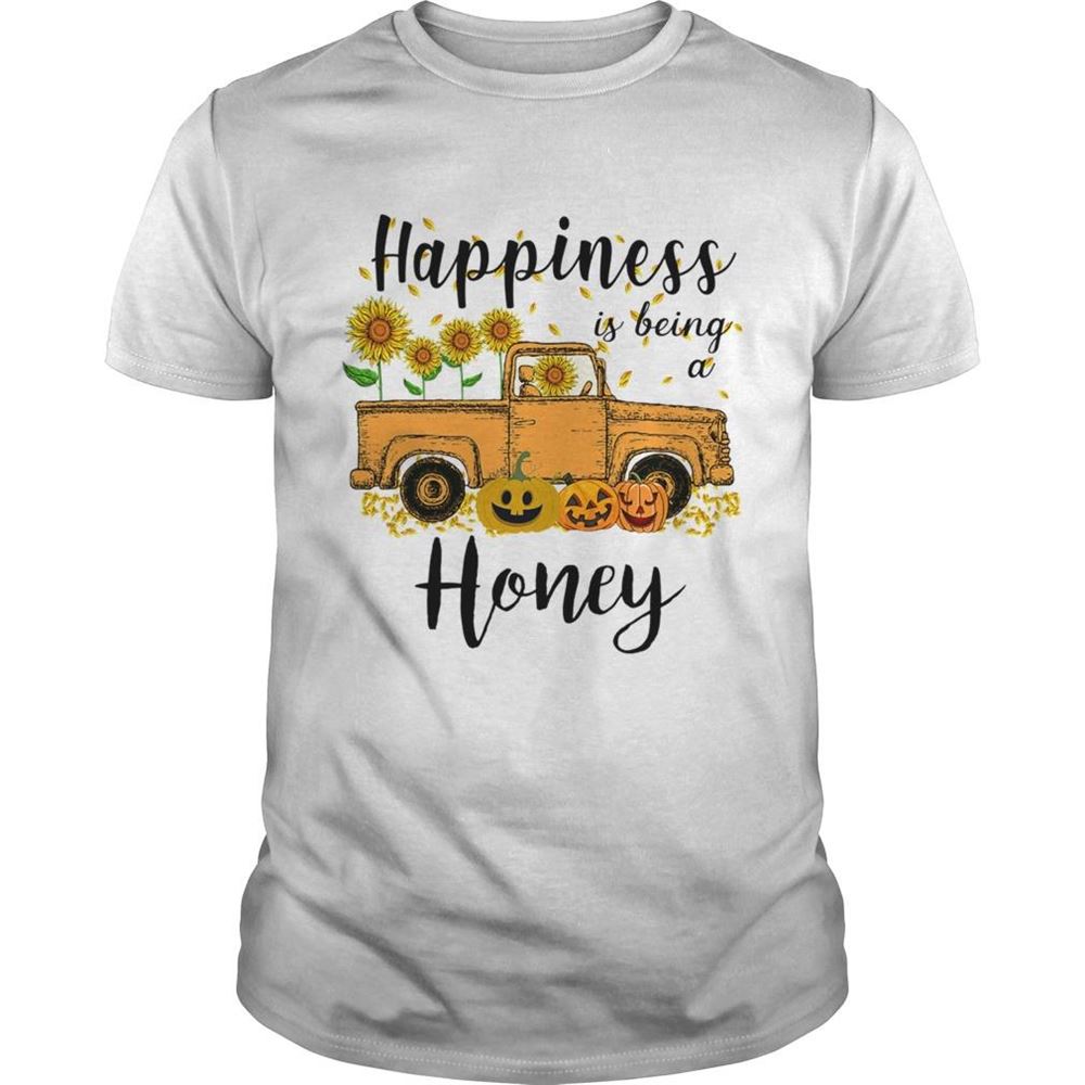 Awesome Halloween Car Pumpkin Happiness Is Being A Honey Tshirt 