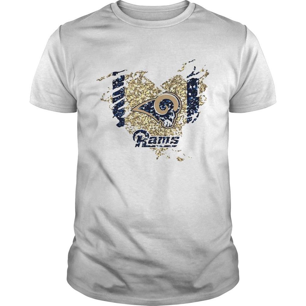 Attractive Heart Diamond Los Angeles Rams Shirt 