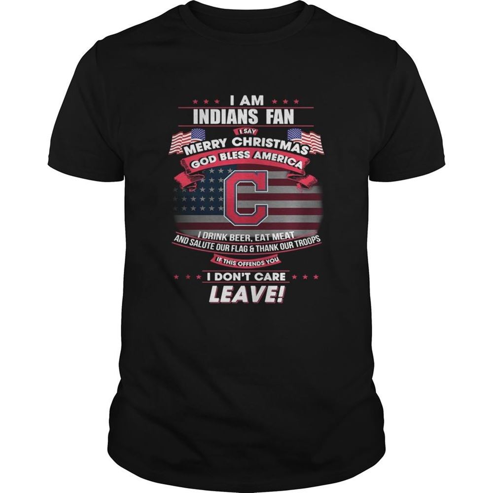 High Quality I Am Indians Fan I Say Merry Christmas God Bless America Shirt 