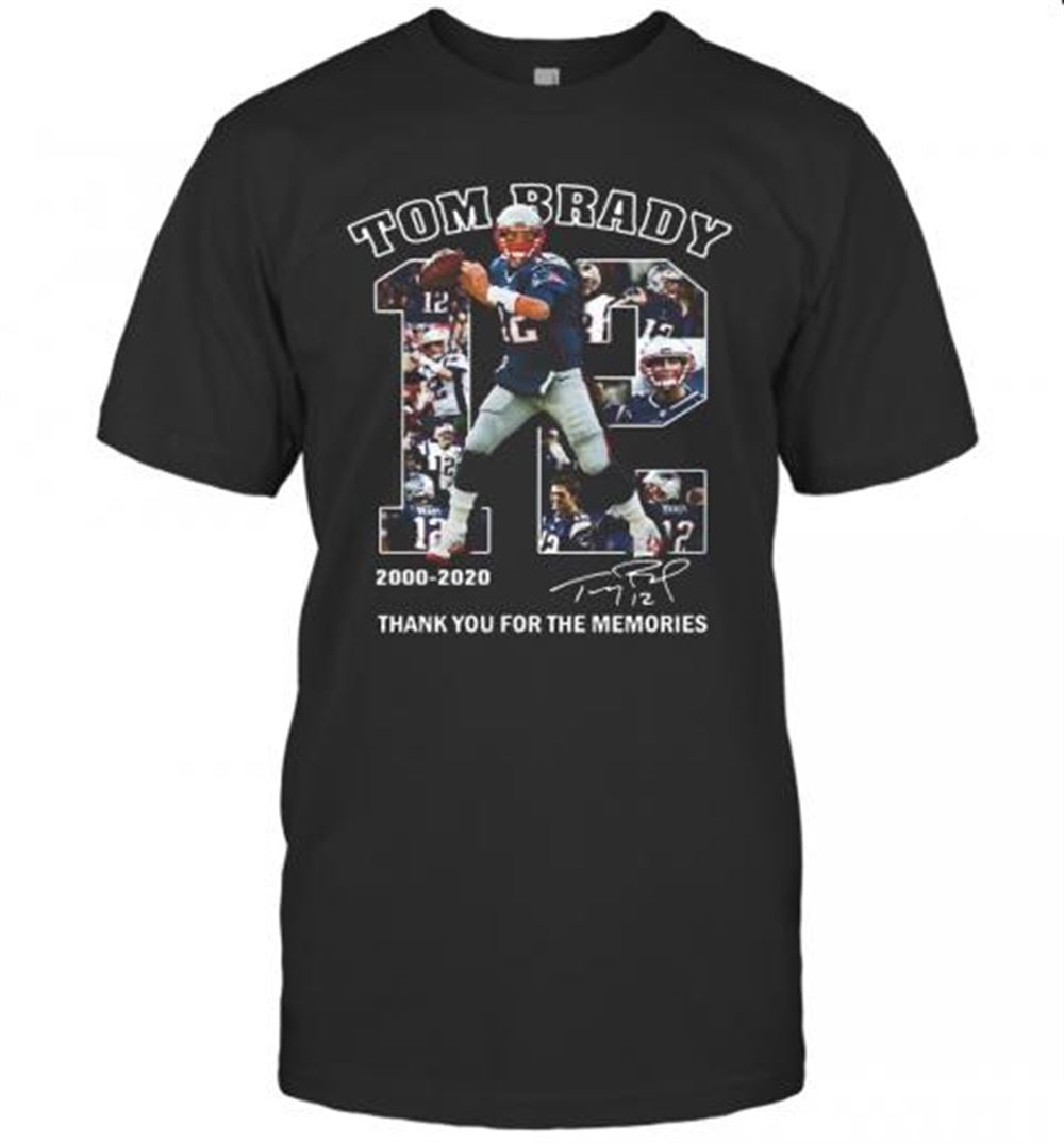 Promotions 12 Tom Brady Thank You For The Memories 2000 2020 T-shirt 