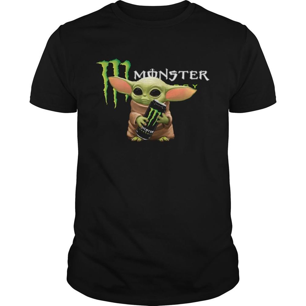Attractive Baby Yoda Hug Monster Energy Shirt 