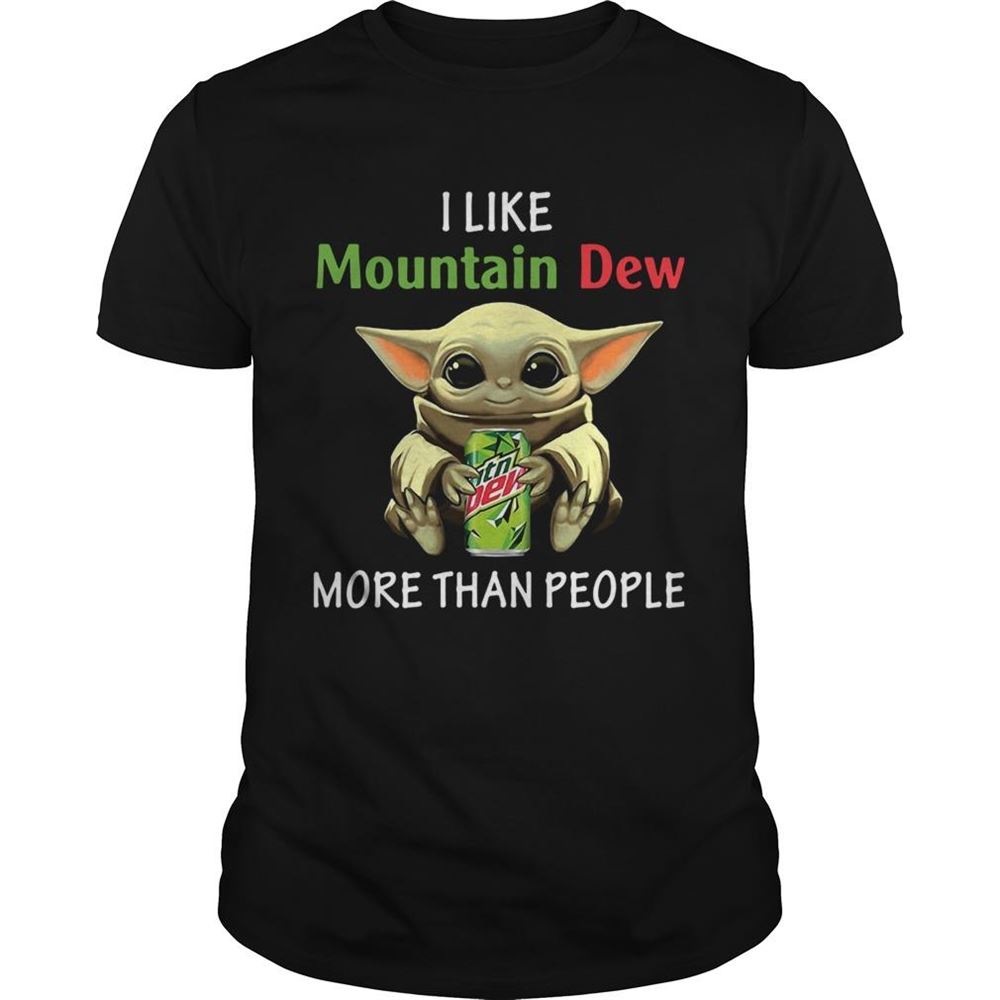 Special Baby Yoda I Like Mountain Dew More Than People Shirt 