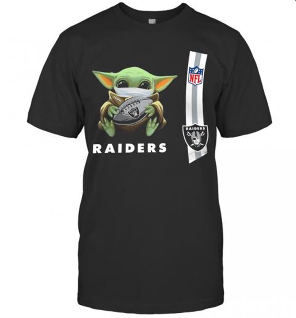 Best Baby Yoda Mask Hug Oakland Raiders Ball Nfl T-shirt 