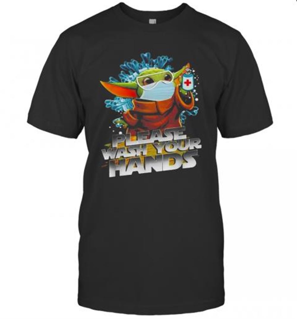 Promotions Baby Yoda Mask Please Wash Your Hands Coronavirus T-shirt 