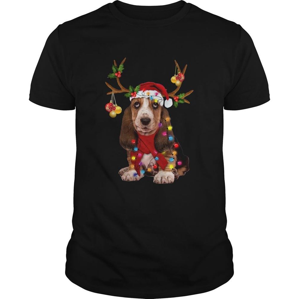 Happy Basset Hound Gorgeous Reindeer Shirt 