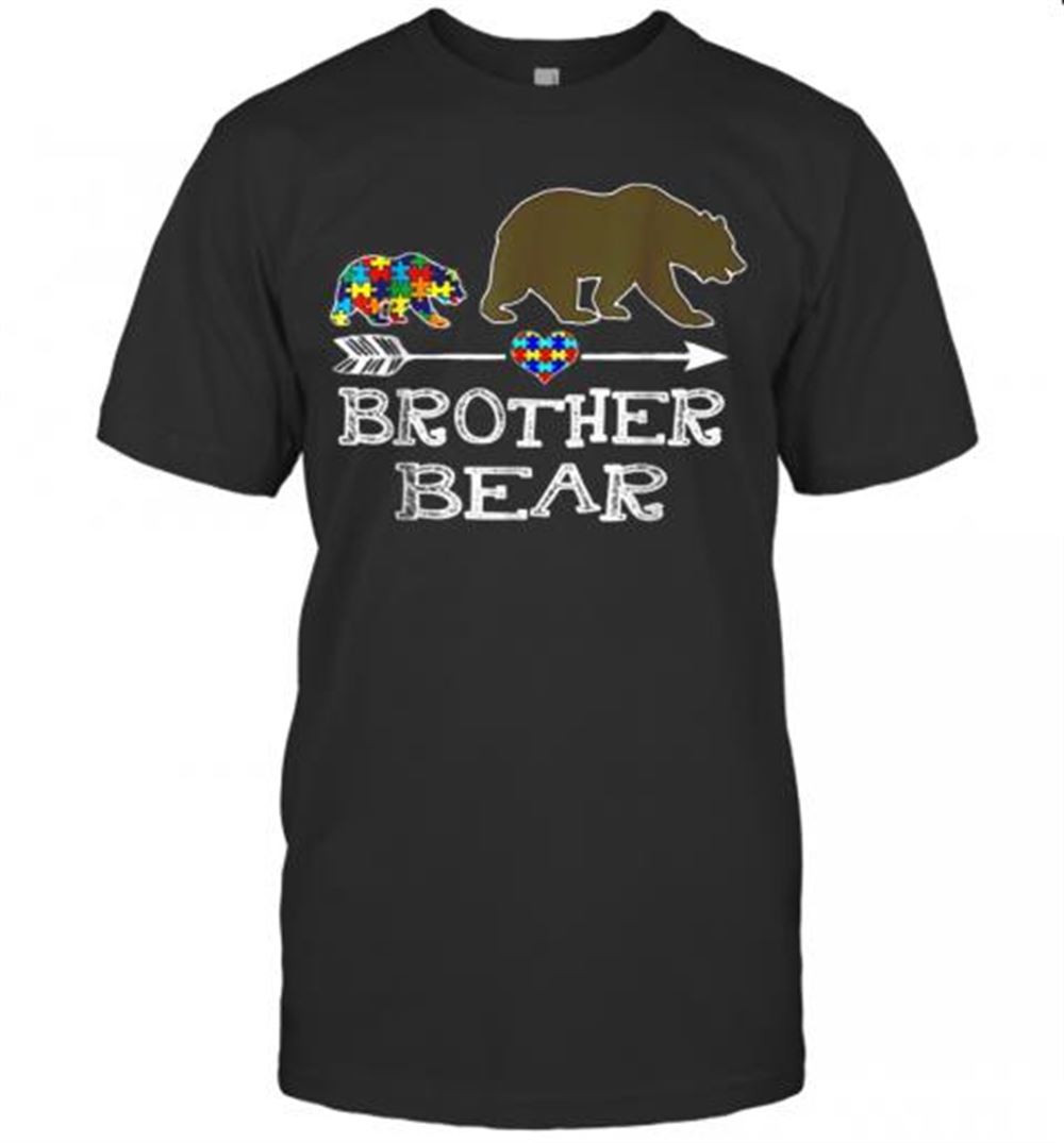 Best Brother Bear Autism Awareness Gift Autism Baby Bear T-shirt 