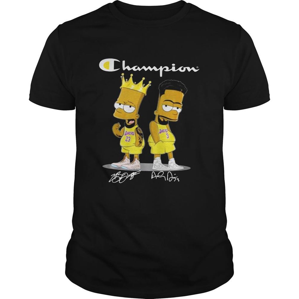Attractive Champion Lebron James Jersey Lakers The Simpsons Signatures Shirt 