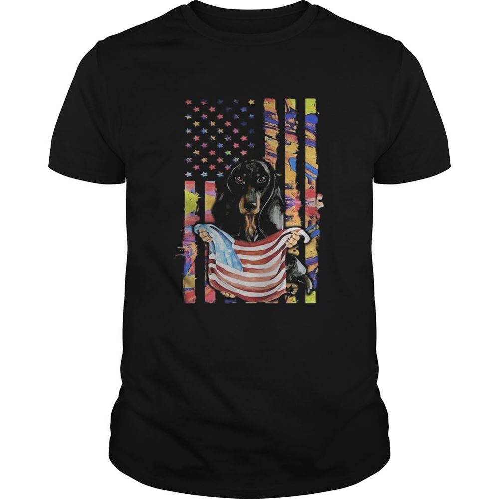 Interesting Dachshund American Flag Veteran Independence Day Shirt 