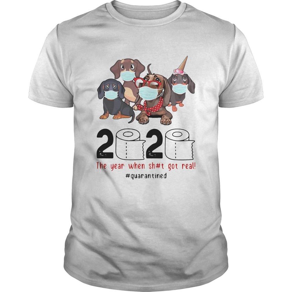 Best Dachshunds 2020 The Year When Shit Got Real Quarantined Shirt 