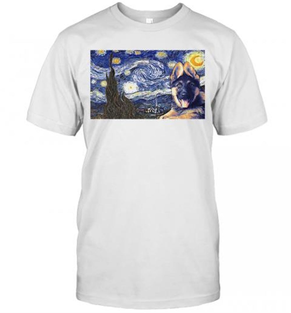 High Quality Dog K9 Starry Night Horizontal Poster Van Ghost T-shirt 