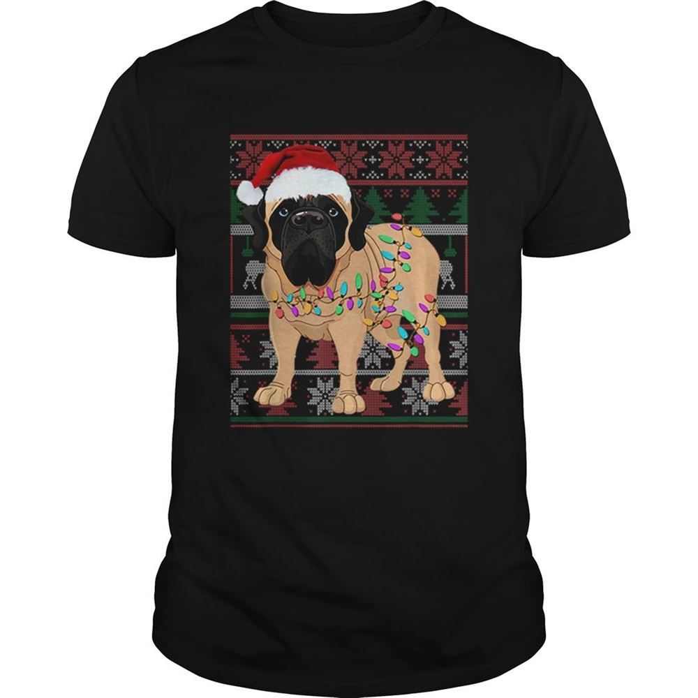 Happy English Mastiff Ugly Sweater Christmas Gift Shirt 