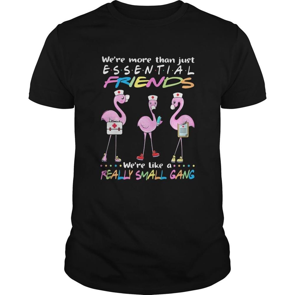 Amazing Flamingo Nurse Were More Than Just Essential Friends Were Like A Really Small Gang Shirt 