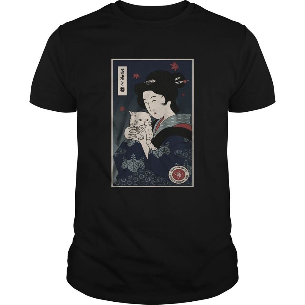 Attractive Geisha Hug Cat Shirt 