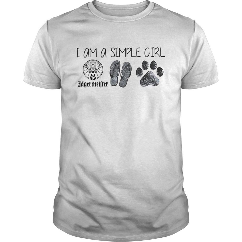 High Quality I Am A Simple Girl Jagermeister Flop And Paw Shirt 