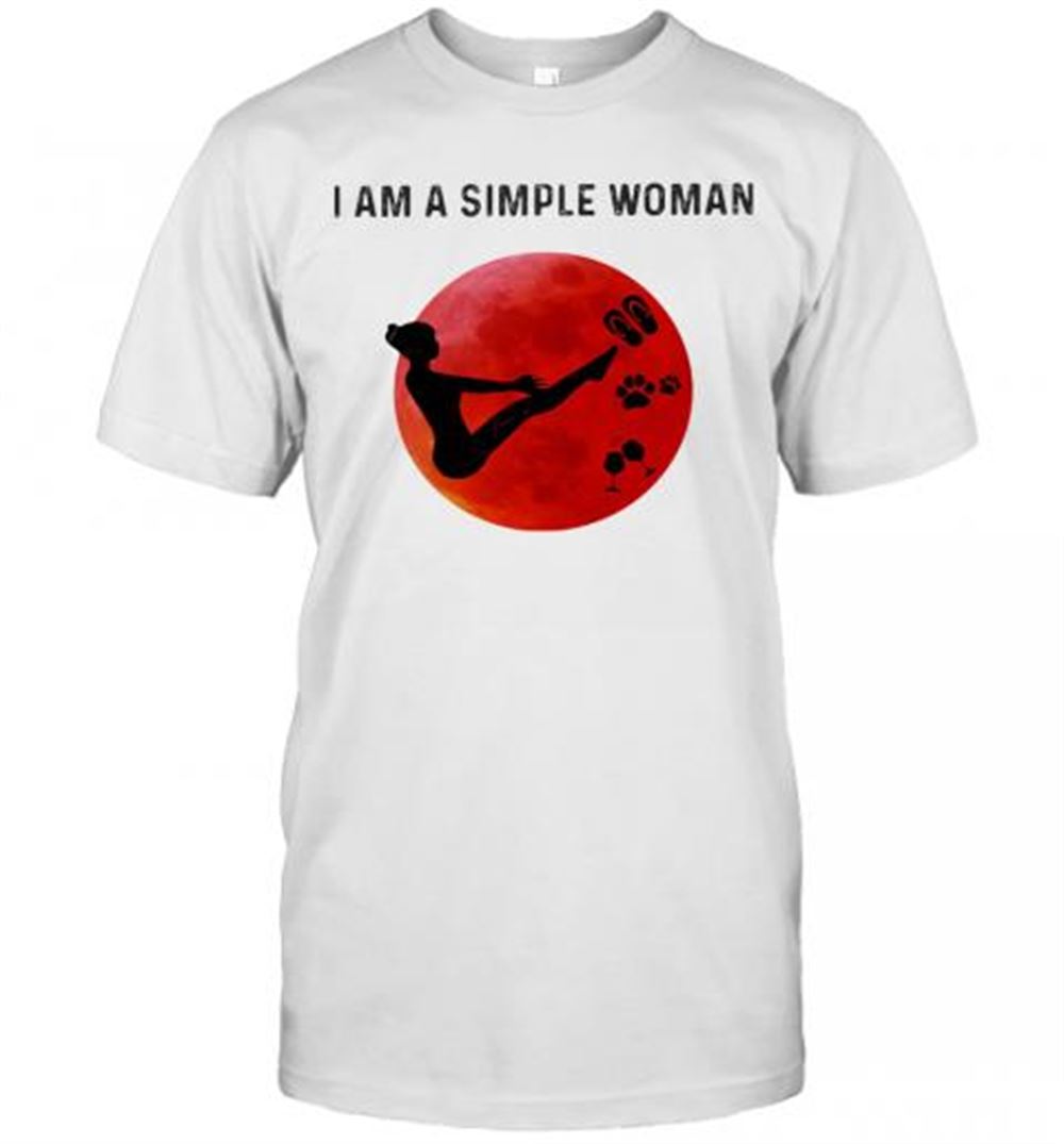 Gifts I Am A Simple Woman Pilates Paw Wine T-shirt 