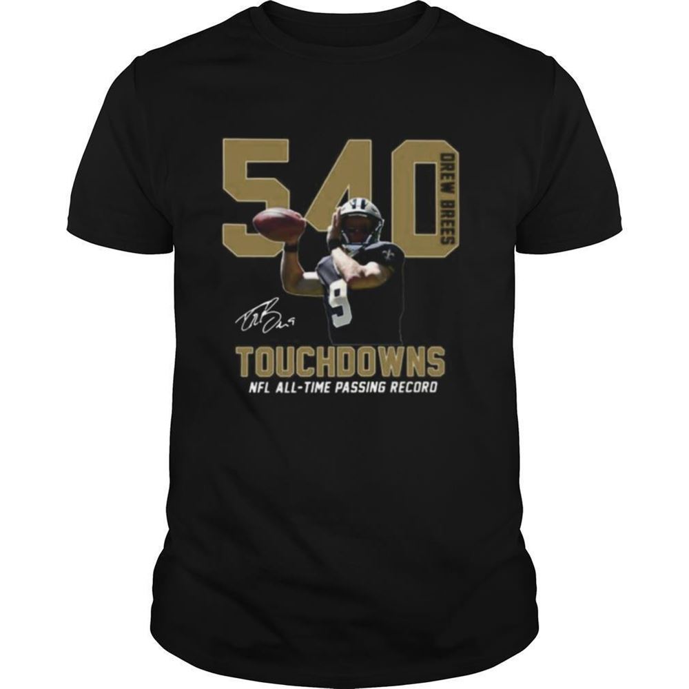 Happy 540 Drew Brees Touchdowns Nfl All Time Passing Record Signature 