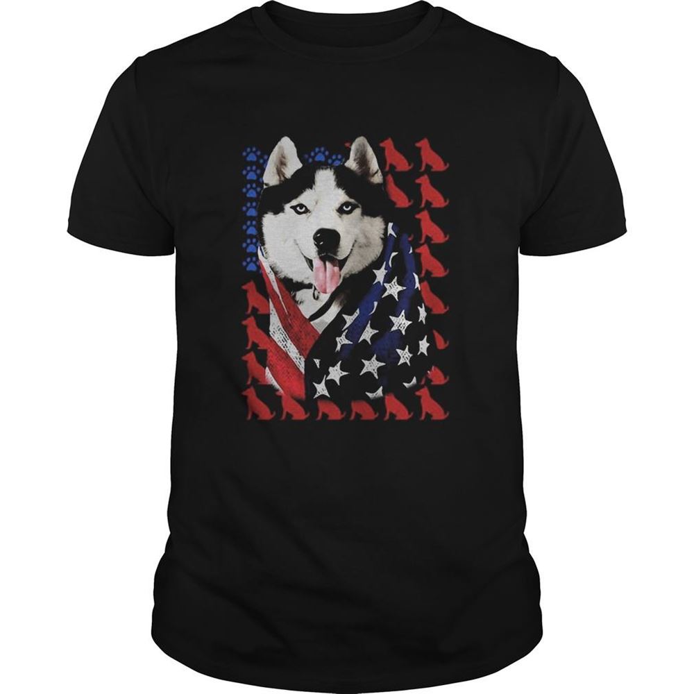 High Quality Alaska Dog American Flag Independence Day Shirt 