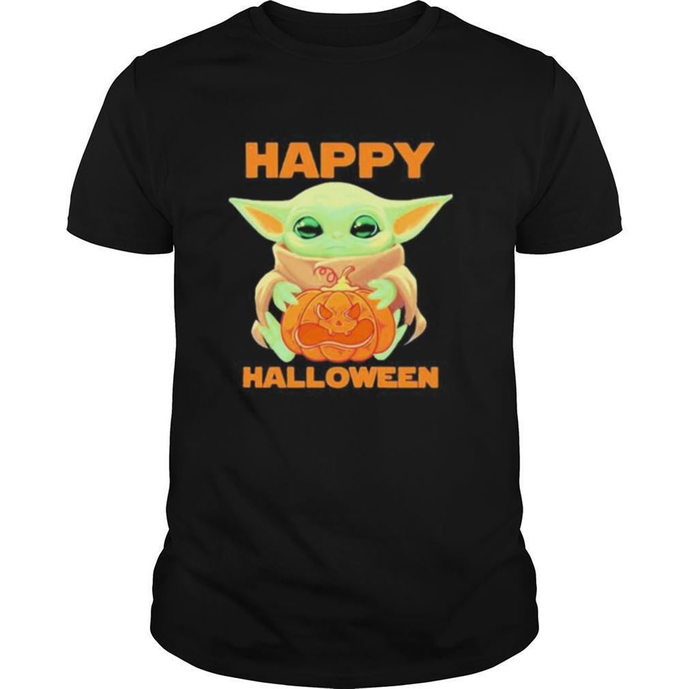 Limited Editon Baby Yoda Hug Pumpkin Happy Halloween Shirt 