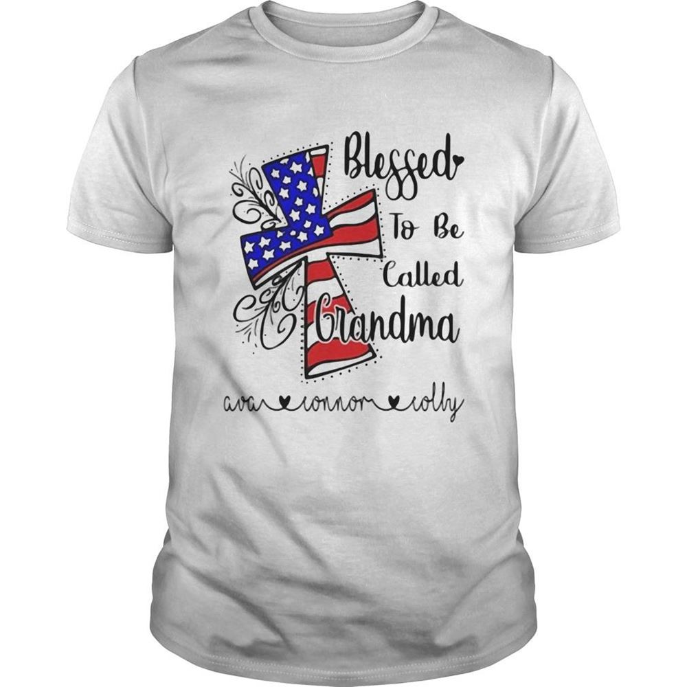 Best Blessed To Be Called Grandma American Flag Veteran Independence Day Shirt 