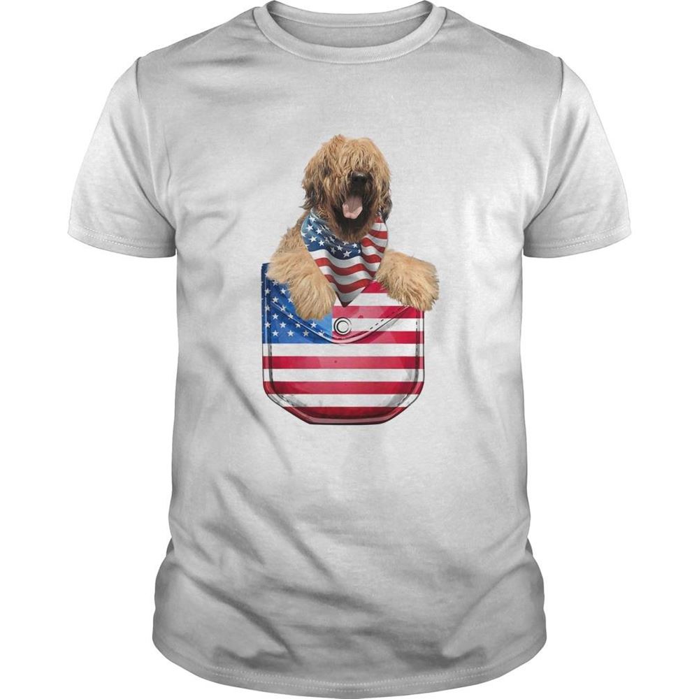 Best Briard Pocket American Flag Independence Day Shirt 