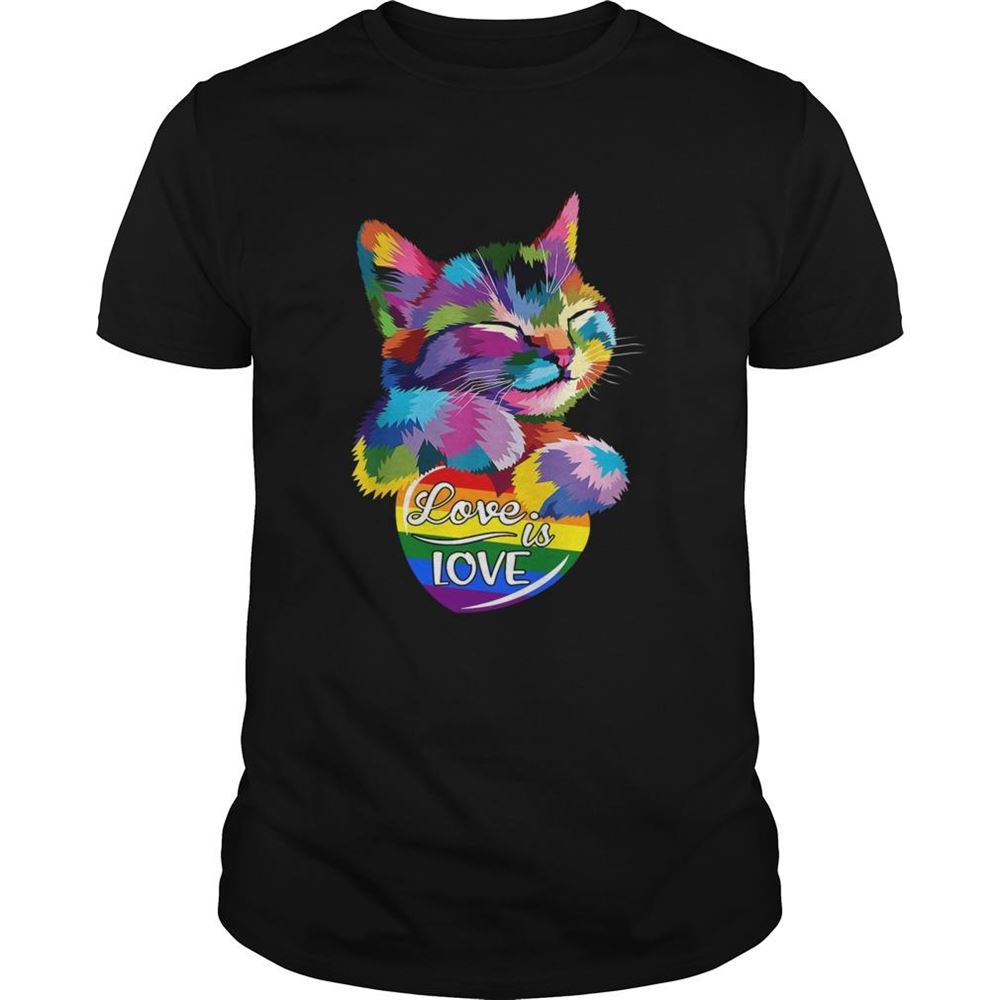 Amazing Cat Lgbt Love Is Love Shirt 
