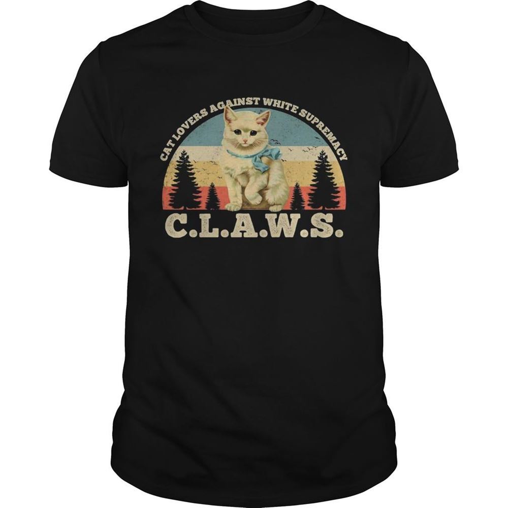 Best Cat Lovers Against White Supremacy Claws Vintage Retro Shirt 
