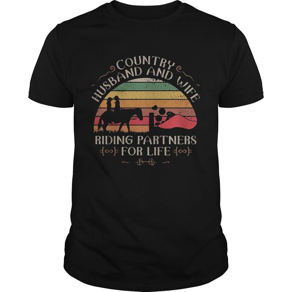 Promotions Country Husband And Wife Riding Partners For Life Vintage Retro Shirt 