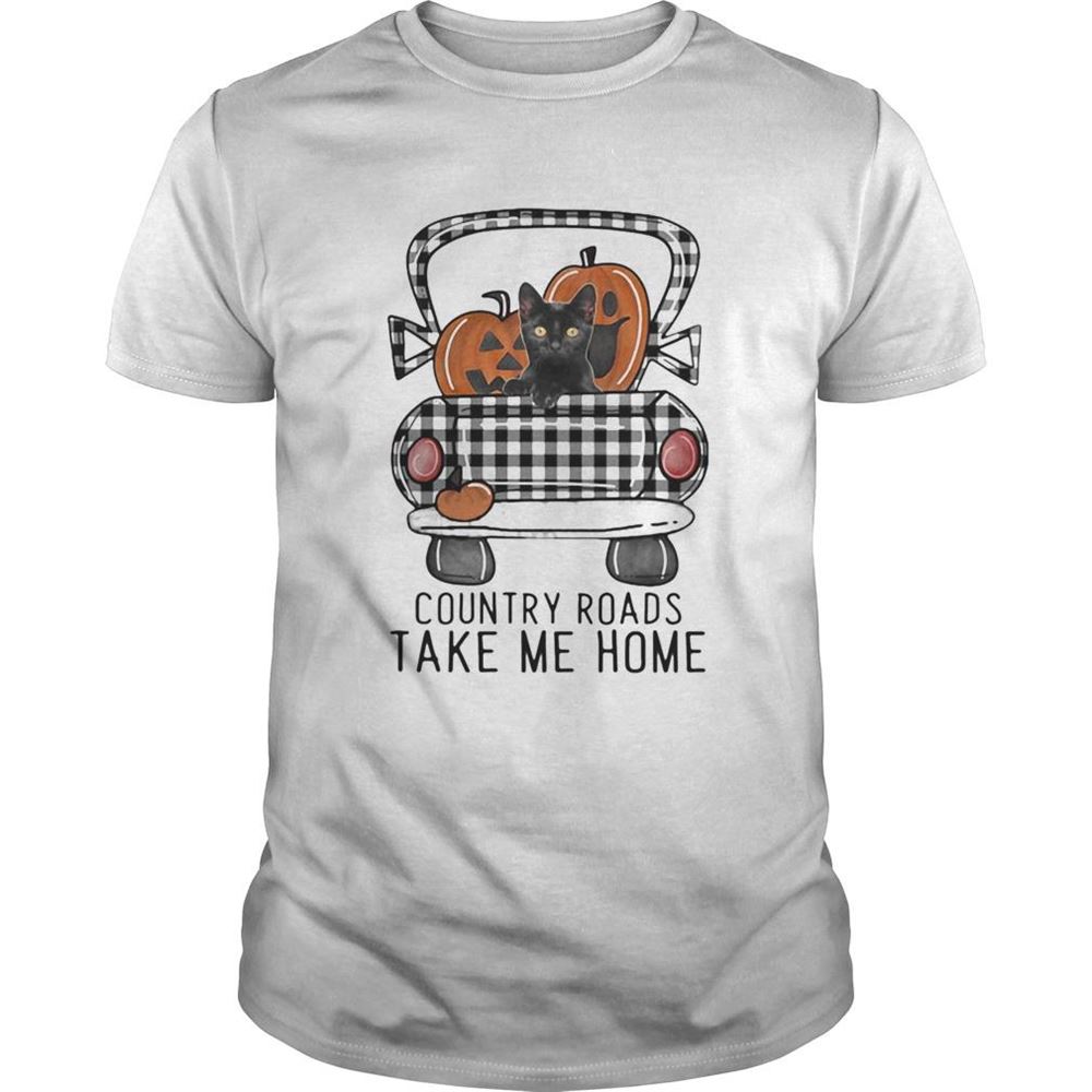 Special Country Roads Take Me Home Pumpkin Cat Halloween Shirt 