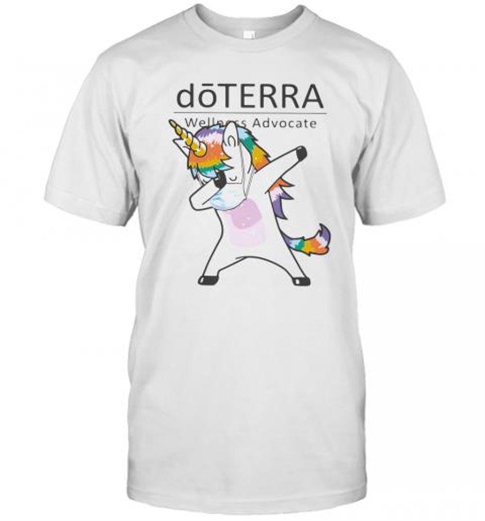 Happy Dabbing Unicorn Mask Doterra Wellness Advocate Logo Coronavirus T-shirt 