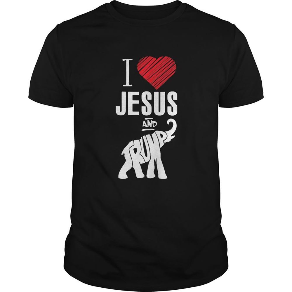 Great Elephant I Love Jesus And Trump Shirt 