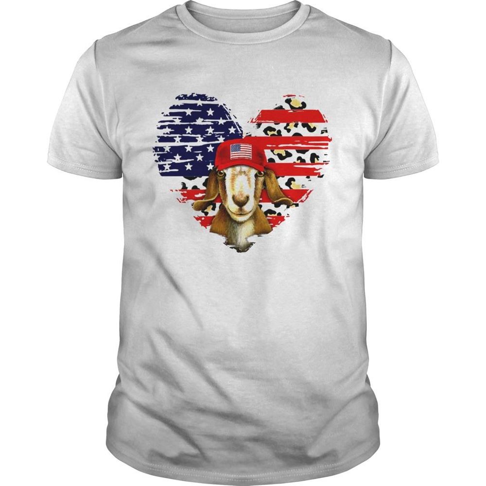 Attractive Goat Love Leopard American Flag Shirt 