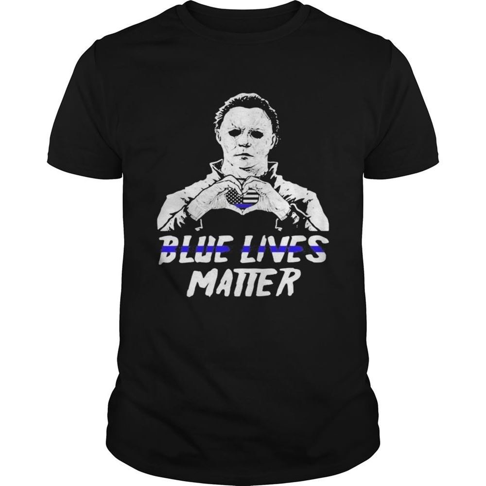 Best Halloween Michael Myers Blue Lives Matter American Flag Independence Day Shirt 