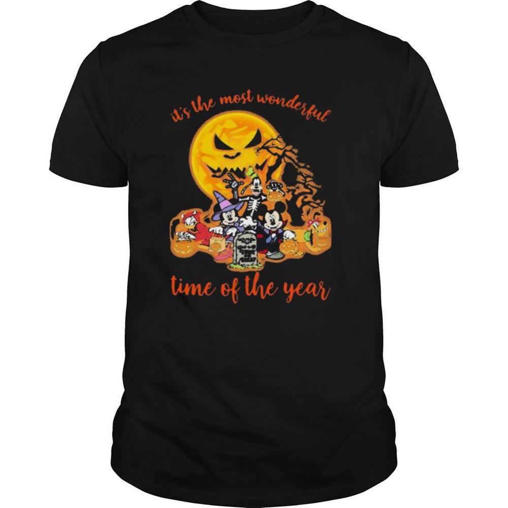 Interesting Halloween Mickey Mouse Cartoon Characters Its The Most Wonderful Time Of The Year Moon Shirt 