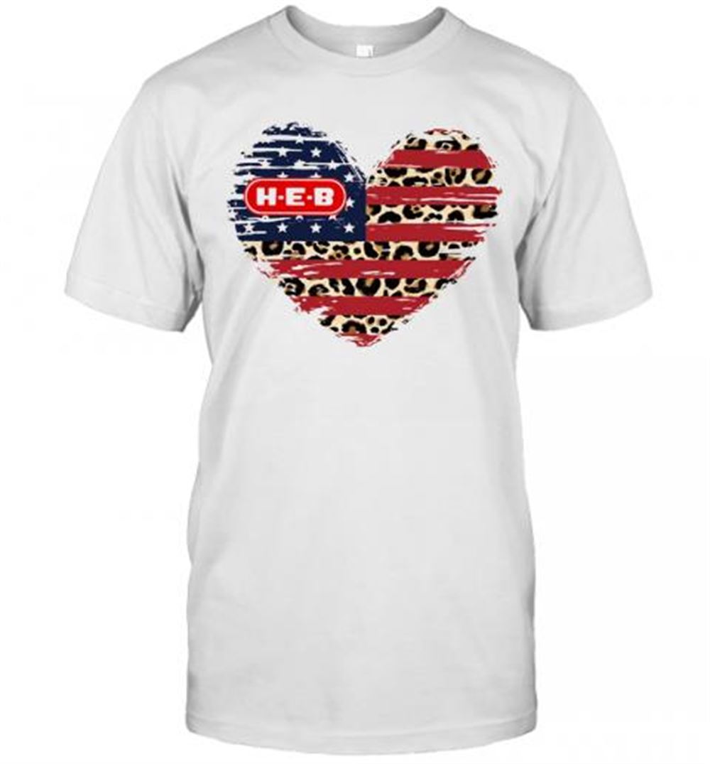 Awesome Heb American Flag Veteran Independence Day Heart T-shirt 