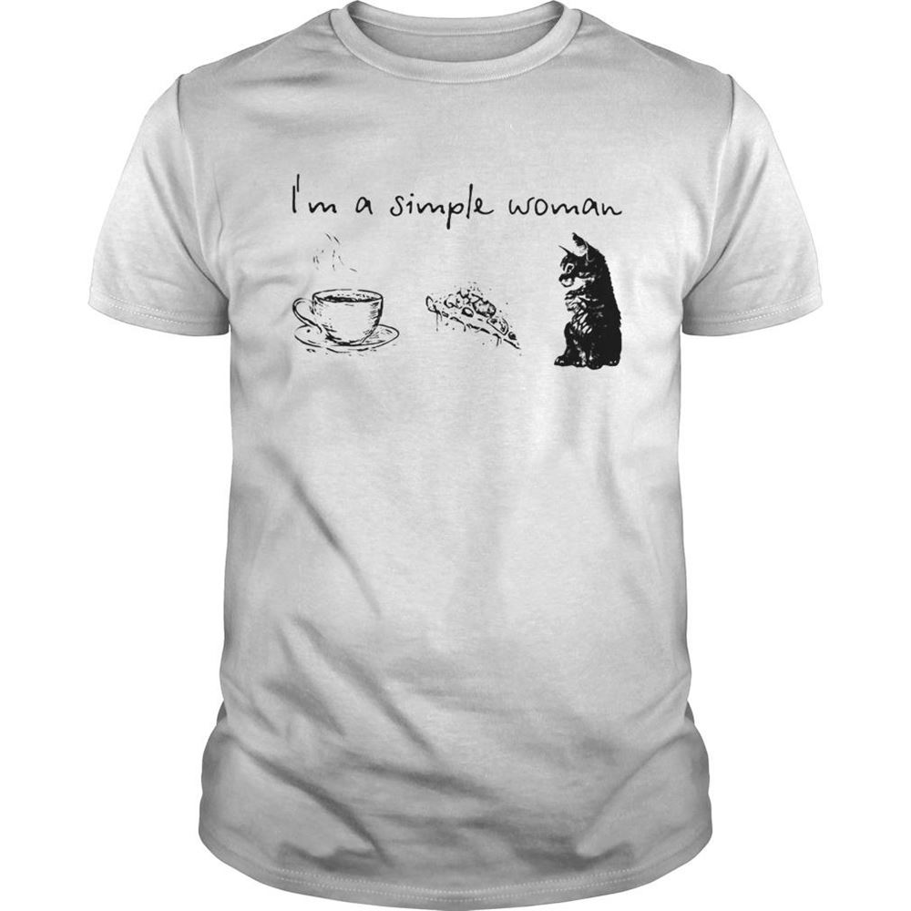 Awesome Im A Simple Woman Coffee Pizza And Cat Shirt 