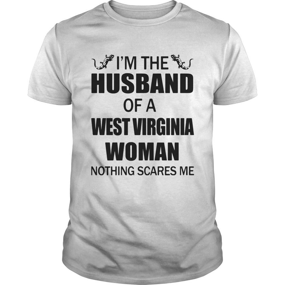 Best Im The Husband Of A West Virginia Woman Nothing Scares Me Crocodile Shirt 