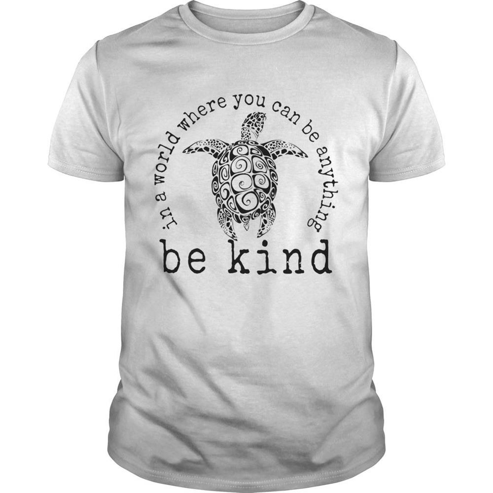 Great In A World Where You Can Be Anything Be Kind Turtle Shirt 