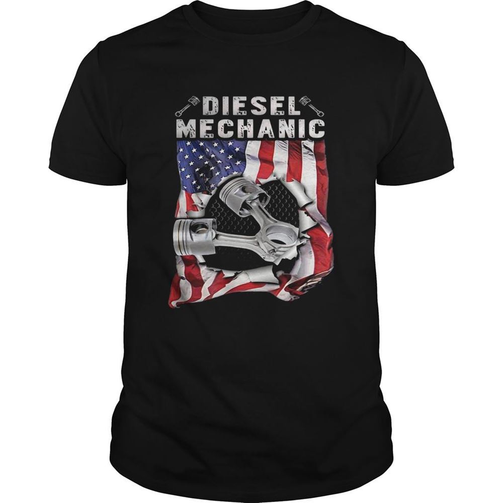 Happy Independence Day Flag American Diesel Mechanic Shirt 