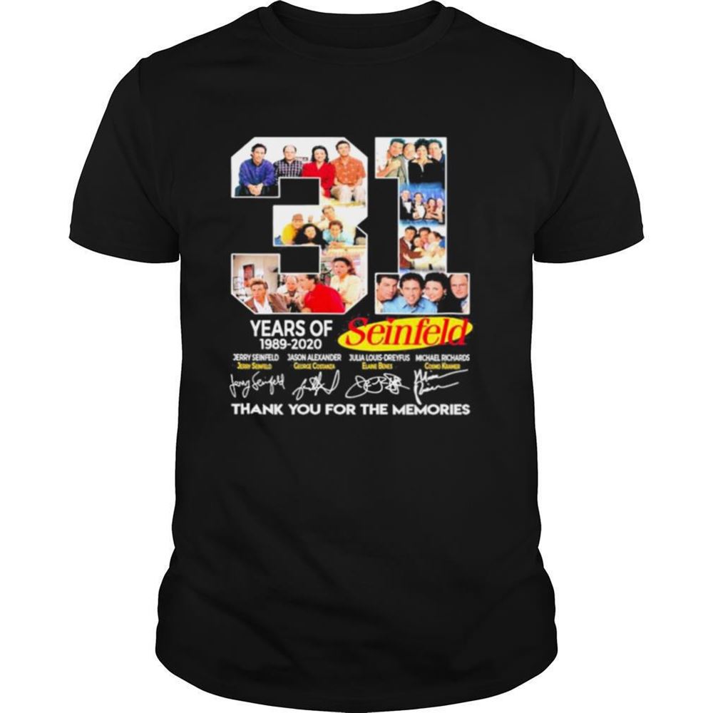 Great 31 Years Of 1989 2020 Seinfeld Thank You For The Memories Signatures Shirt 