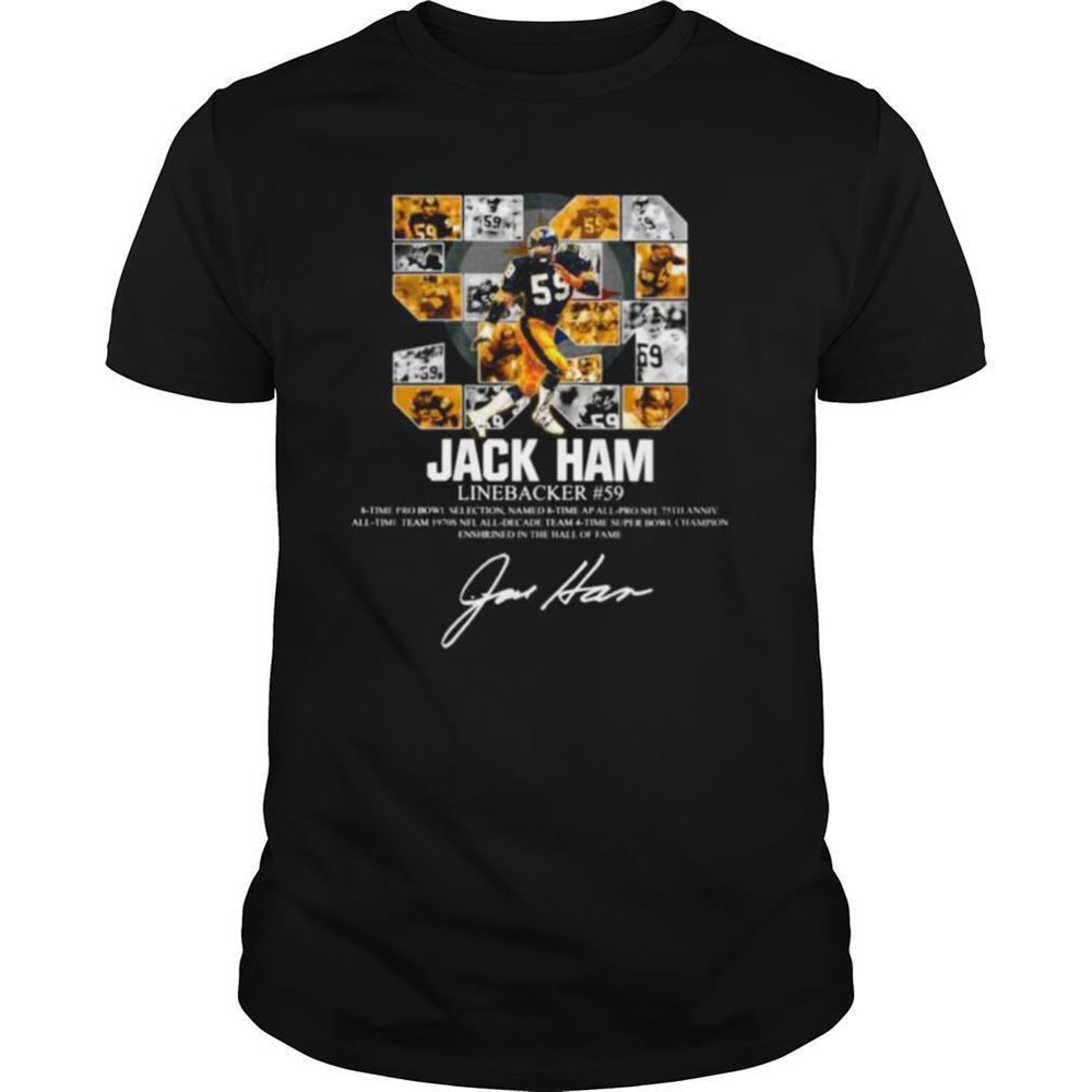 Interesting 59 Jack Ham Linebacker 8 Time Pro Bowl Selection Signature Shirt 