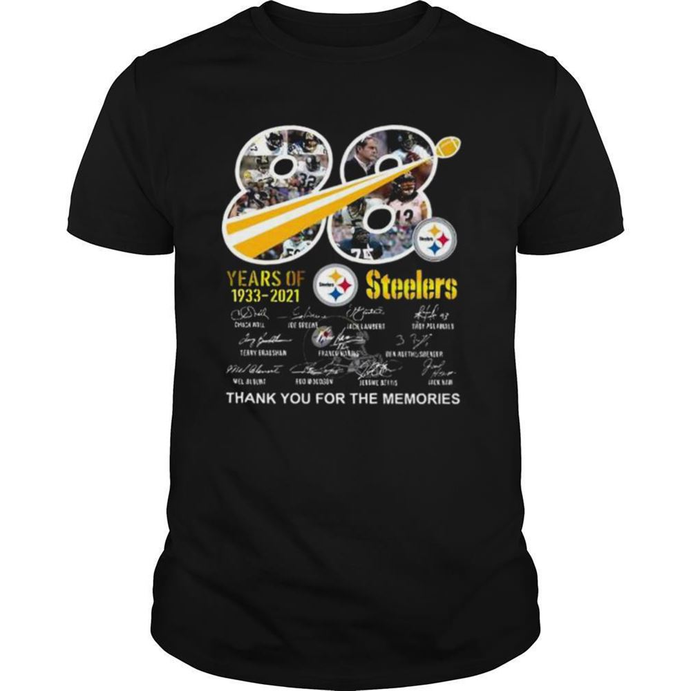 Limited Editon 88 Years Of Pittsburgh Steelers 1933 2021 Thank You For The Memories Signatures Shirt 