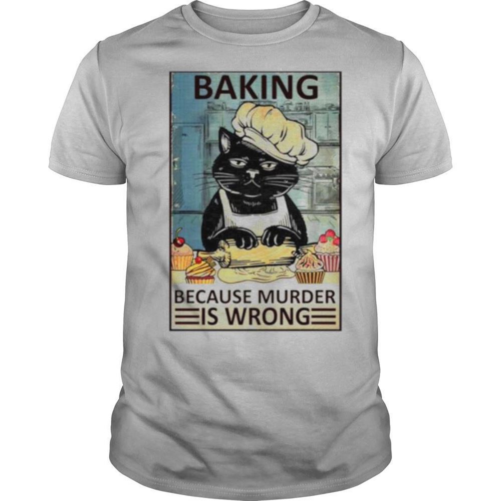 Special Baking Because Murder Is Wrong Black Cat Vintage Shirt 