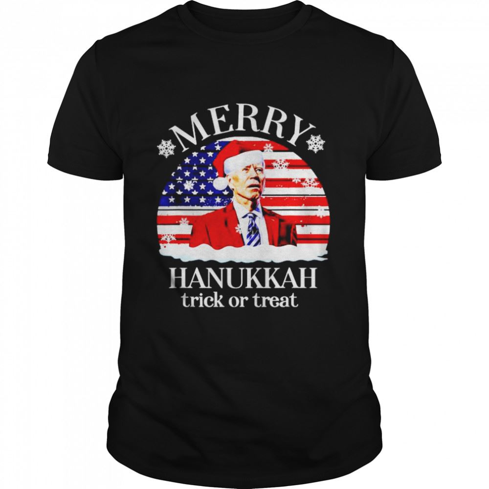 Best Biden Merry Hanukkah Trick Or Treat Christmas Shirt 