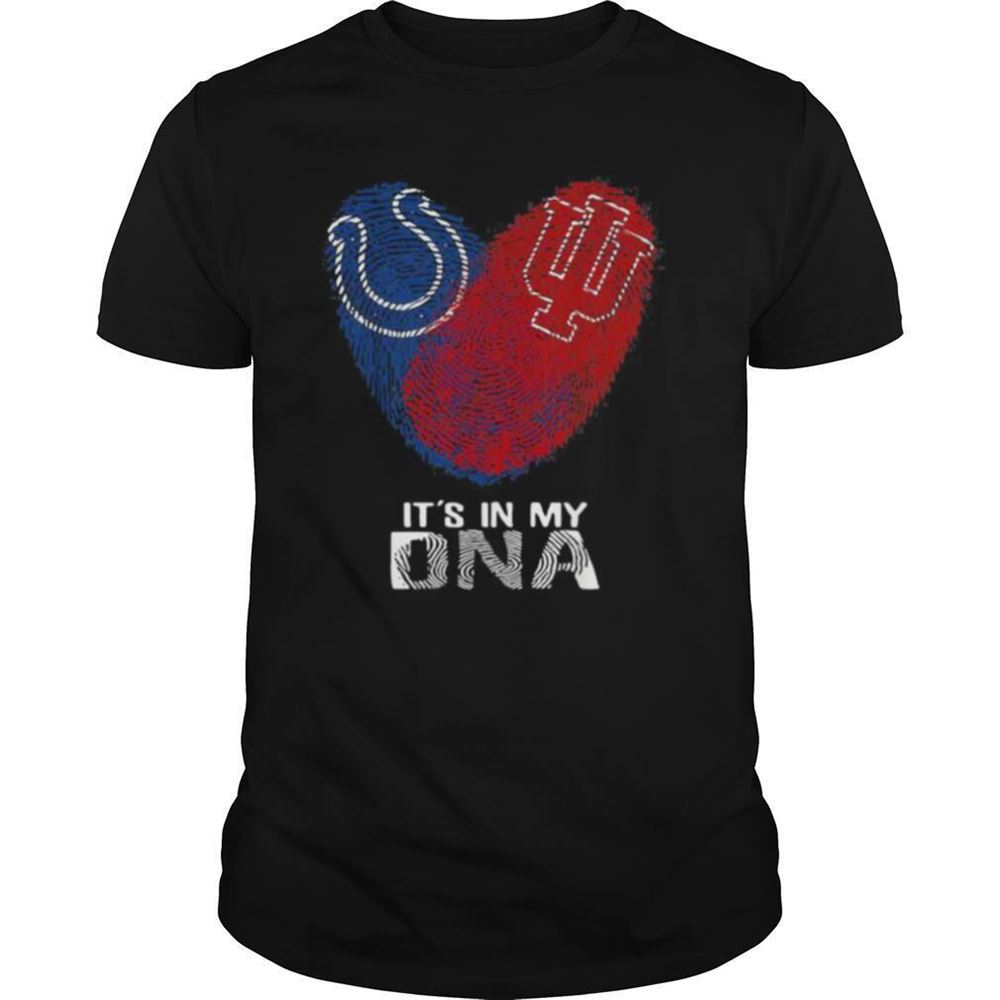 Gifts Colts Hoosiers Its In My Dna Heart Fingerprints Shirt 