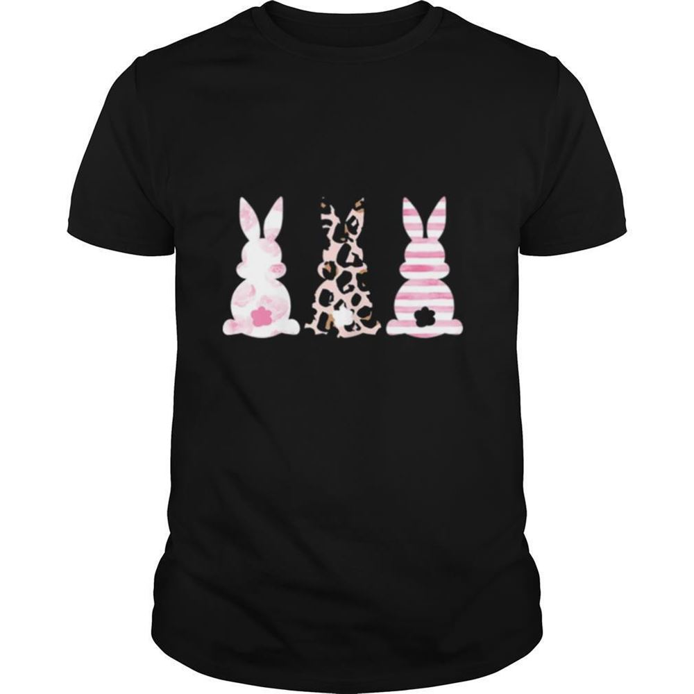 Limited Editon Cute Leopard Easter Bunny Trio Women Girl Shirt 